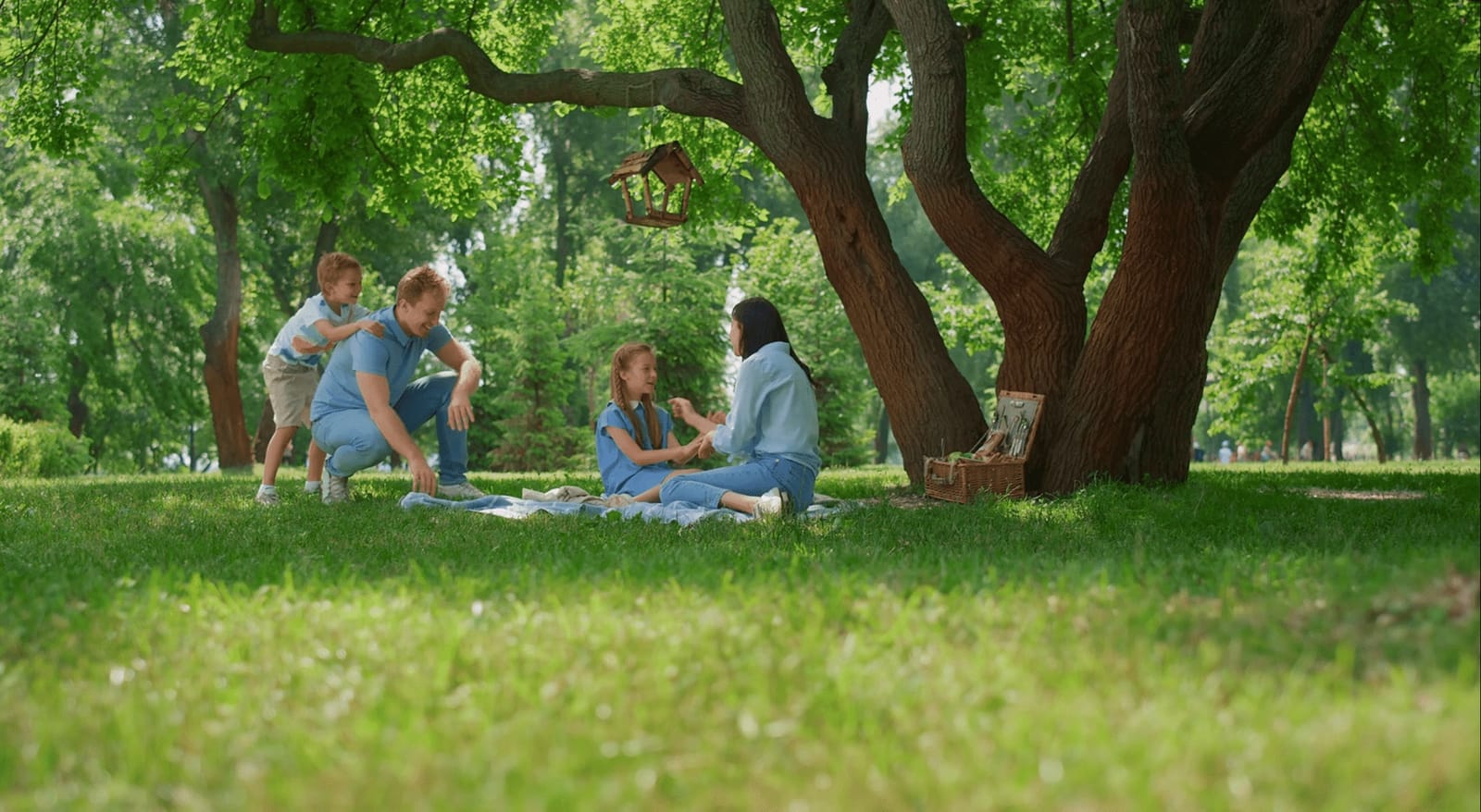 Family in park