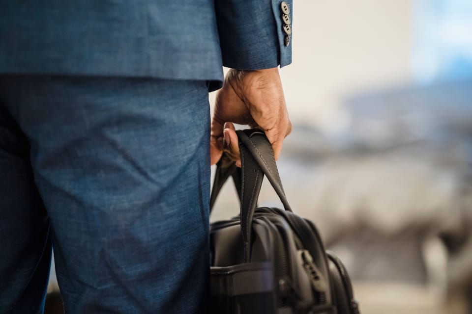 Business professional travelling internationally